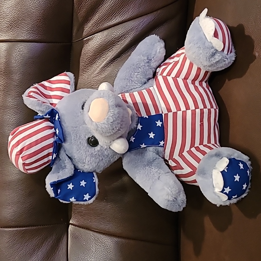 Vintage Elephant Red White Blue GOP Republican 14"